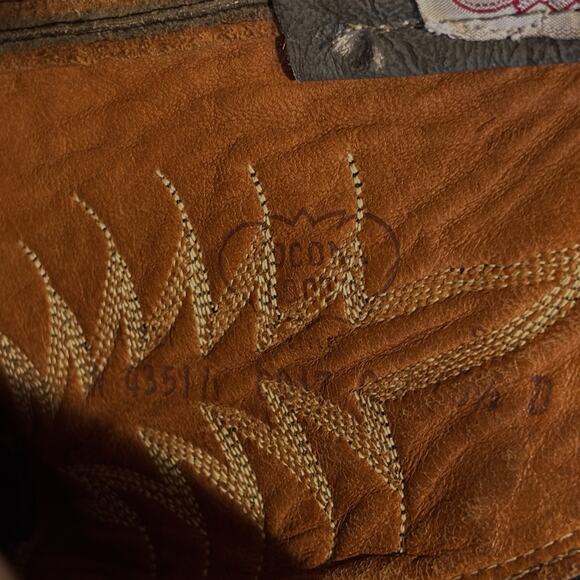 Nocona 43511 Gray Leather Cowboy Boots Men's 10.5 D Vintage Western USA Made - Picture 5 of 11